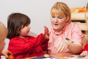 Painting with Key Carer