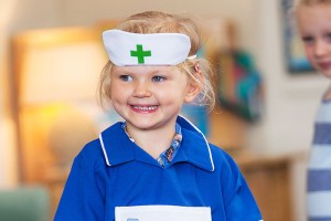 Child dressed as nurse