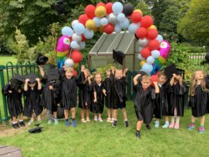 Children graduating from nursery