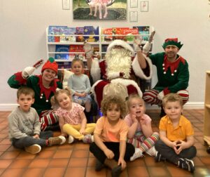 Santa visiting the children